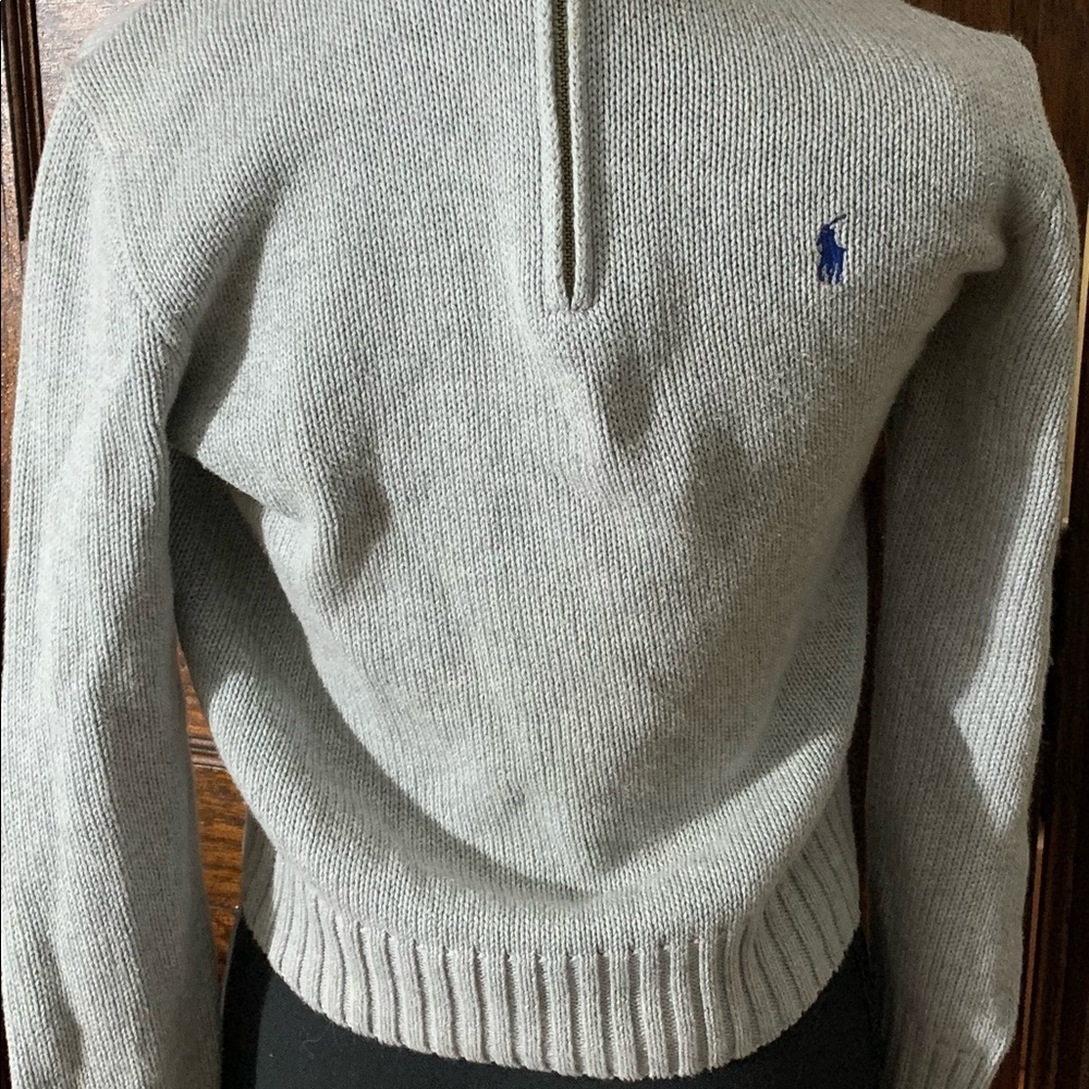 Boys M 10/12 Polo Ralph Lauren sweater. Gray is the color the logo is blue. - Picture 7 of 9